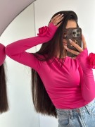 Damska bluzka ROSY w kolorze fuksji, elegancki fason, lekki materiał, dopasowany krój